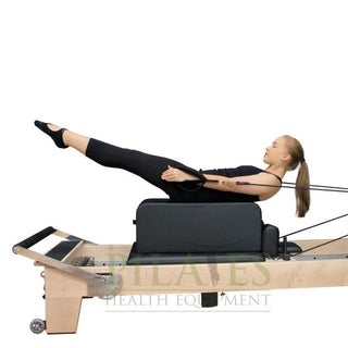 Signature Series MK II Pilates Reformer with Half Trapeze Bundle INCLUDING Mat Converter, Jump Board, Long Box, Non-Slip Standing Platform + Upholstered Platform[Cream]