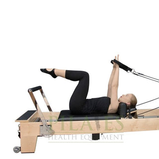 Signature Series MK II Pilates Reformer with Half Trapeze Bundle INCLUDING Mat Converter, Jump Board, Long Box, Non-Slip Standing Platform + Upholstered Platform[Cream]