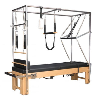 Signature Series MK II Pilates Reformer with Full Trapeze Bundle INCLUDING Twin Mats, Jump Board, Long Box, Non-Slip Platform, Upholstered Platform and More[Black]