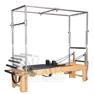 Signature Series MK II Pilates Reformer with Full Trapeze Bundle INCLUDING Twin Mats, Jump Board, Long Box, Non-Slip Platform, Upholstered Platform and More[Black]