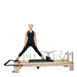 Signature Series MK II Pilates Reformer Bundle WITH SLIDING FOOTBAR including Jump Board, Long Box, Non-Slip Standing Platform + Upholstered Platform [Black](Carriage Height 39cm)