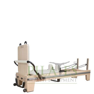 Signature Series MK II Pilates Reformer Bundle WITH SLIDING FOOTBAR including Jump Board, Long Box, Non-Slip Standing Platform + Upholstered Platform (Cream)(Carriage Height 39cm)